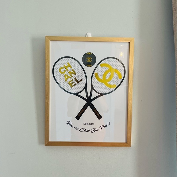 CHANEL Other - Chanel Gold and Yellow Tennis Wall Art